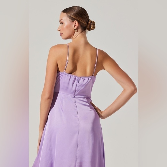 ASTR The Label Bustier Satin Midi Dress in Lavender Size Large NWOT! - Picture 5 of 13